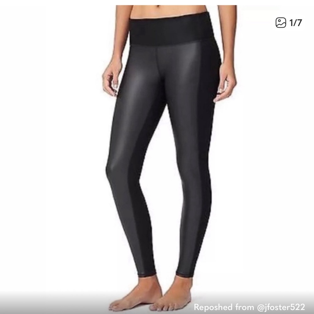 Athleta Black Faux Leather Leggings